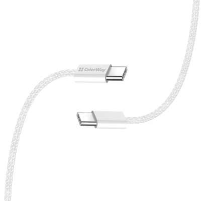 Дата кабель USB-C to USB-C 1.0m 60W 3.0А grey ColorWay (CW-CBPDCC061-GR)