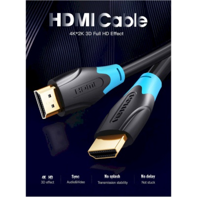 Кабель мультимедійний HDMI to HDMI 5.0m V2.0 4K 60Hz PVC Vention (AACBJ)