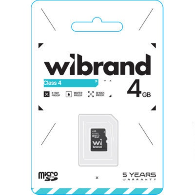 Карта пам'яті Wibrand 4GB mictoSD class 4 (WICDC4/4GB)