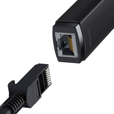 Перехідник USB-C to RJ45 Ethernet 1000Mbps black Baseus (WKQX000301)