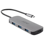 Концентратор Acer USB-C 7-in-1 3xUSB 3.2 + HDMI + USB-C + PD + SD gray (HP.DSCAB.018)