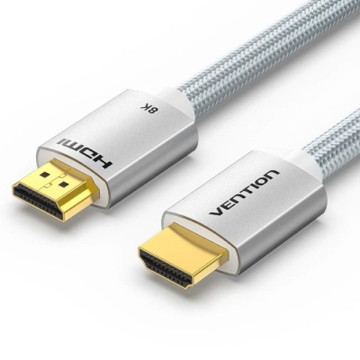 Кабель мультимедійний HDMI to HDMI 1.5m V2.1 8K 60Hz Silver Metal Type Vention (ALCIG)