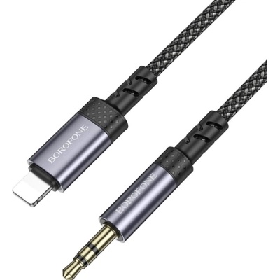 Кабель мультимедійний Lightning to 3.5mm M 1.0m grey BOROFONE (6941991118975)