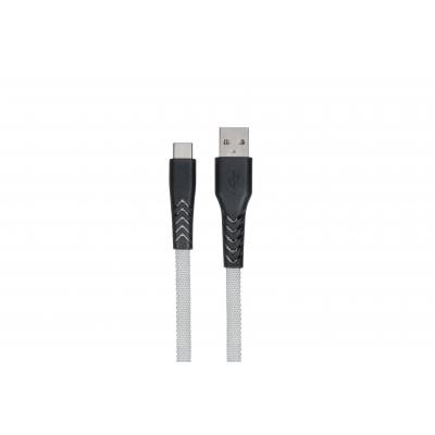 Дата кабель USB 2.0 AM to Type-C 1.0m Flat fabric urban, grey 2E (2E-CCTT-1MGR)