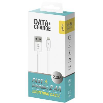 Дата кабель USB 2.0 AM to Lightning 2.0m white Piko (1283126493867)