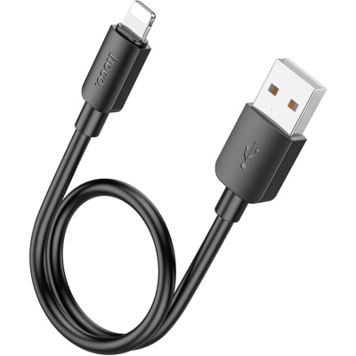 Дата кабель USB 2.0 AM to Lightning 0.25m Hyper X96 black HOCO (6942007609388)