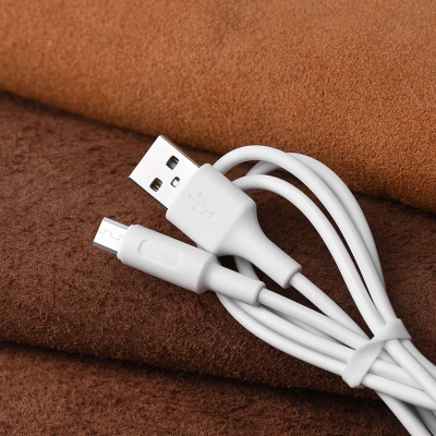 Дата кабель USB 2.0 AM to Micro 5P 1.0m 2A PVC X25 white HOCO (6957531080138)