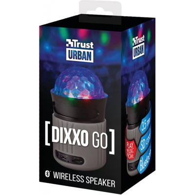 Акустическая система Trust Dixxo Go Wireless Bluetooth Speaker with party lights grey (21345)