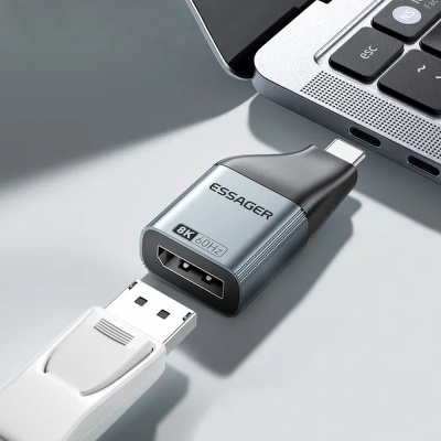Перехідник DP M to USB-C F Essager (EZJDP-MJ0G-P)