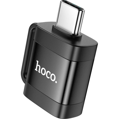 Перехідник UA31C USB-C M to USB F OTG Black HOCO (6942007628129)
