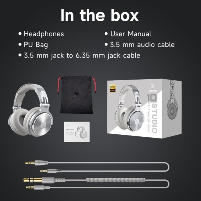 Навушники OneOdio Pro 10 3,5мм/6,35мм Silver (Pro 10 Silver)