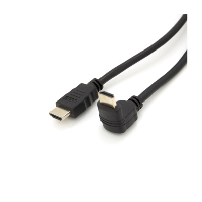 Кабель мультимедійний HDMI M to HDMI M 1.0m V1.4 90° corner black Merlion (YT-HDMI(M)/(M)HS-1.0m/90°)