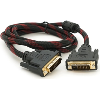 Кабель мультимедійний DVI M to DVI M 1.5m 24+1pin black/red Merlion (YT-DVI(M)/(M)NY/RD-1.5m)