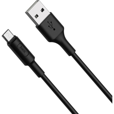 Дата кабель USB 2.0 AM to Micro 5P 1.0m 2A PVC X25 black HOCO (6957531080121)