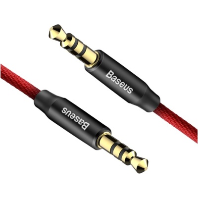 Кабель мультимедійний Jack 3.5mm Yiven M30 M/M 1.5m red-black Baseus (CAM30-C91)