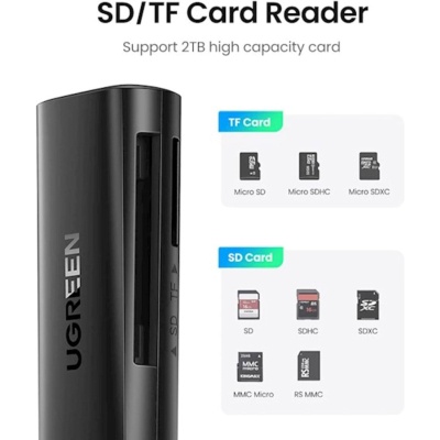 Зчитувач флеш-карт Ugreen USB 3.0 Type-A for 2xSD 5Gb CM264 (60722)