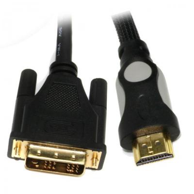 Кабель мультимедийный HDMI to DVI 24+1pin M, 1.8m Viewcon (VD 078-1,8м.)