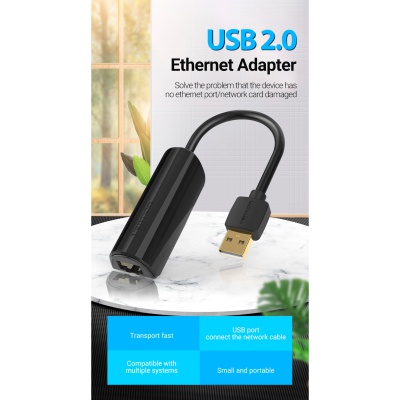 Перехідник USB 2.0 to Ethernet RJ45 100Mb Vention (CEGBB)