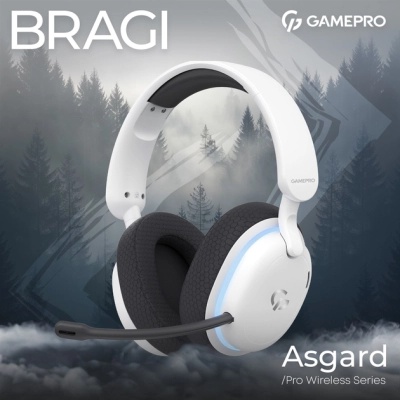 Навушники GamePro Asgard Bragi 7.1 RGB Tri-Mod White (HSW250W)