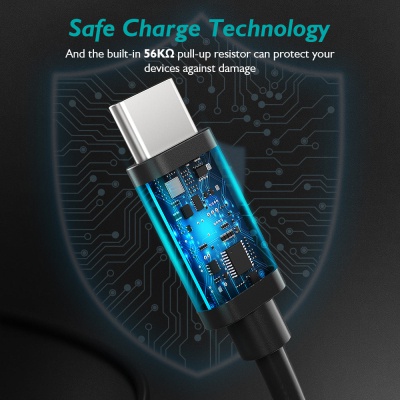 Дата кабель USB 2.0 AM to Type-C 2.0m 3A 18W PVC Choetech (AC0003)
