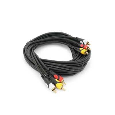 Кабель мультимедійний 3xRCA M to 3xRCA M 3.0m black Voltronic (YT-3хRCA(M)/3хRCA(M)-3.0P)