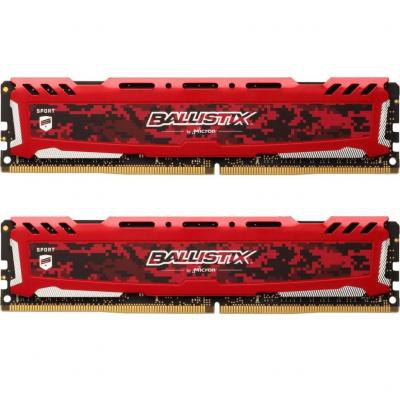 Модуль памяти для компьютера DDR4 16GB (2x8GB) 3000 MHz Ballistix Sport Red MICRON (BLS2K8G4D30AESEK)