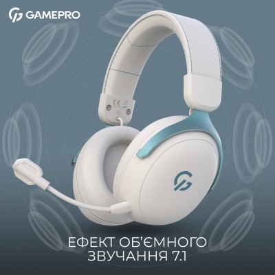 Навушники GamePro Asgard Freya Pro Wireless White/Blue (HSW201WB)