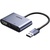 Перехідник USB 3.0 to HDMI + VGA CM449 gray UGREEN (20518)