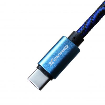 Дата кабель Grand-X USB - Type C, Cu, 1.5A, Blue/Black, 1m (FC05BLB)