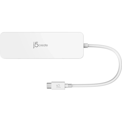 Концентратор J5create USB-C 6-in-1 2xUSB 3.1 + USB-C PD + HDMI + SD/TF + 3.5mm white (JCD373-N)