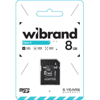 Карта пам'яті Wibrand 8GB microSD class 4 (WICDC4/8GB-A)