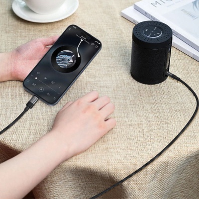 Кабель мультимедійний USB-C to 3.5mm M 0.15m black Acefast (6974316285274)