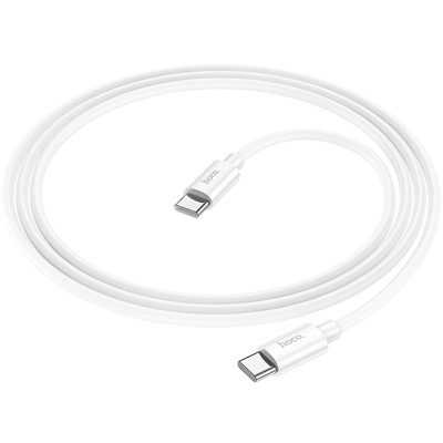 Дата кабель USB-C to USB-C 1.0m Magic silicone PD 60W X87 white HOCO (6931474783264)
