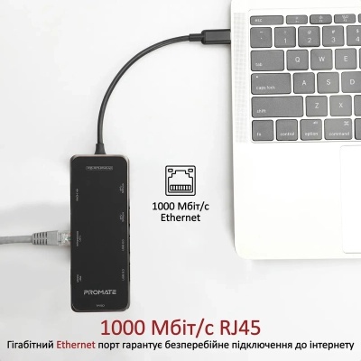 Концентратор Promate USB Hub 9 ports primehub-go.grey (primehub-go.grey)