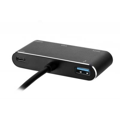 Концентратор 2E Type C to USB 3.0+AUX+HDMI+VGA+USB Type C, 0.15m, black (2E-W1408)