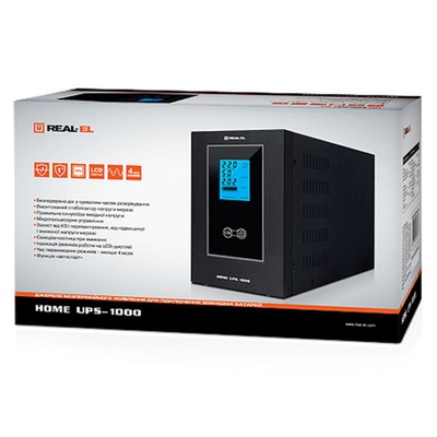Источник бесперебойного питания REAL-EL HOME UPS-1000 (EL122100002)