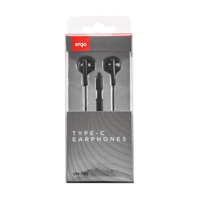 Навушники Ergo VM-730 Type-C Earphones Black (VM-730K)