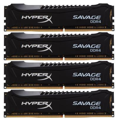Модуль памяти для компьютера DDR4 16GB (4x4GB) 2133 MHz HyperX Savage Black Kingston (HX421C13SBK4/16)