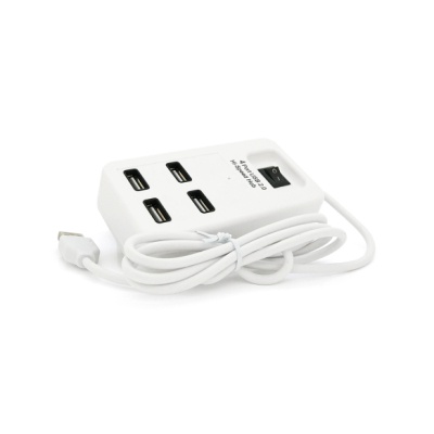 Концентратор Voltronic USB 2.0 to 4xUSB with power switch white (YT-HWS4-W)