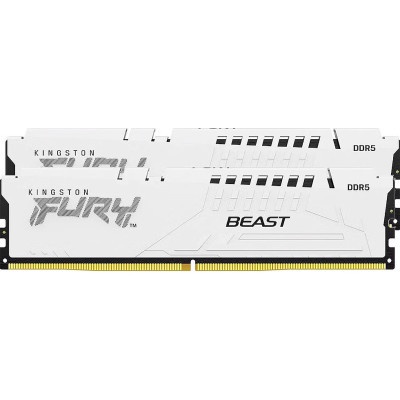 Модуль пам'яті для комп'ютера DDR5 64GB (2x32GB) 5200 MHz FURY Beast White Kingston Fury (ex.HyperX) (KF552C40BWK2-64)