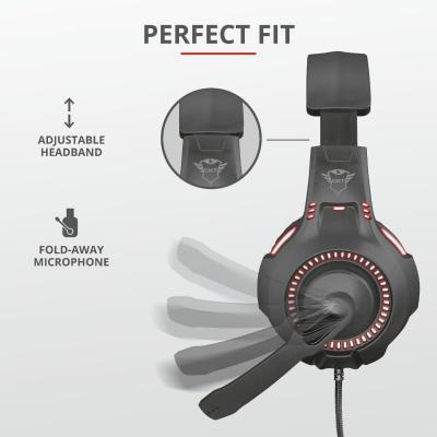 Наушники Trust GXT 407 Ravu Illuminated 3.5mm+USB BLACK (23372)