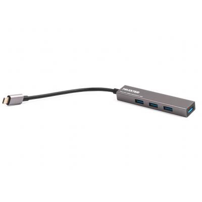 Концентратор Maxxter USB 3.0 Type-C 4 ports grey (HU3С-4P-02)