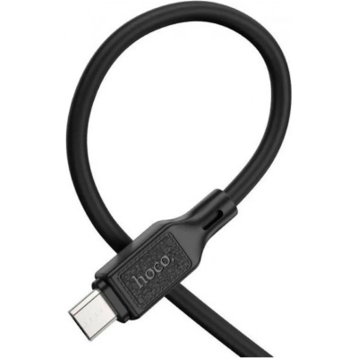Дата кабель USB 2.0 AM to Micro 5P 1.0m Cool silicone X90 black HOCO (6931474788429)