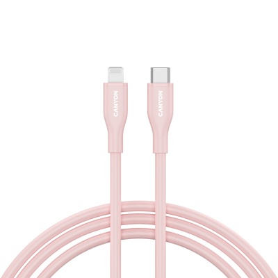 Дата кабель USB-C to Lightning 1.0m CLNM60 C-L 60W MFI Silicon Pink Canyon (CNS-CLNM60SC10PS)