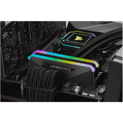 Модуль пам'яті для комп'ютера DDR4 16GB (2x8GB) 3600 MHz Vengeance RGB Pro RT Black Corsair (CMN16GX4M2Z3600C16)