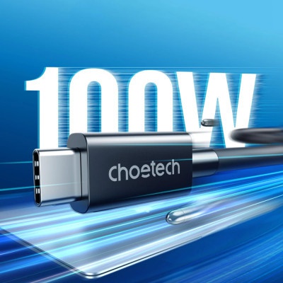 Дата кабель USB-С to USB-С 0.8m Thunderbolt4 40Gbps Power Delivery 100W 8K60Hz Choetech (A3010-BK)