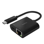 Переходник USB-C - Ethernet 60W PD, black Belkin (INC001BTBK)