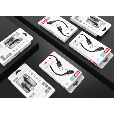 Дата кабель USB 2.0 AM to Lightning 1.0m 2.4A 90° corner white XO (NB152-L-1-WH)