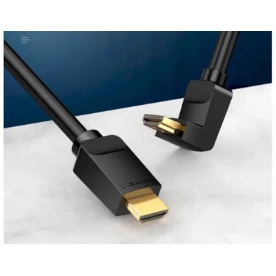 Кабель мультимедійний HDMI M to HDMI M 1.5m 90° corner black Vention (AAQBG)