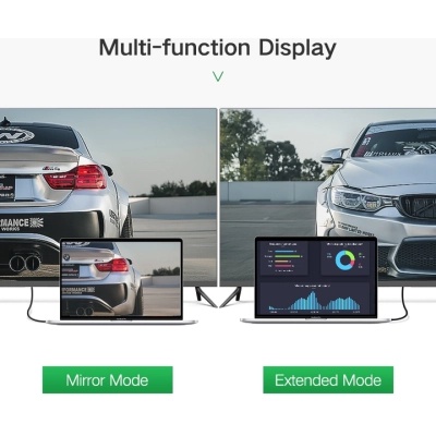 Кабель мультимедійний HDMI M to HDMI M 1.0m 90° corner HD103 black UGREEN (10172)